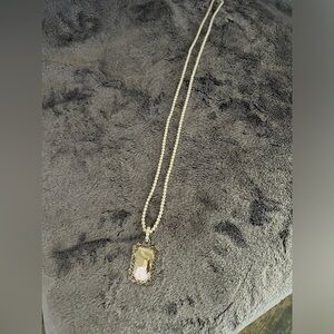 James Rogers Sterling Silver Luggage Tag Pear Pendant Necklace